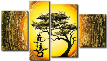 Hot Selling Modern Abstract Landscape&tree Oil Painting On Canvas for Wall Decoration LA4-059