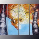 Handpainted 4-piece Landscape Oil Painting on Canvas for Wall Decor by Professional Artist  LA4-043