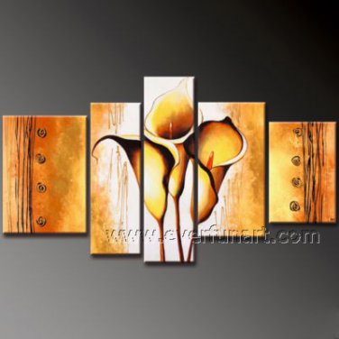 Hand-painted Modern 5-piece Professional Flower Canvas Art Oil Painting for Wall Decoration FL5-059