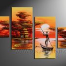 Wooden Framed Modern Handpainted Decorative Huge African Oil Painting on Canvas .AR-001