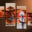 Wooden Framed Modern Handpainted Decorative Huge African Oil Painting on Canvas .(AR-002)