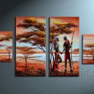 Hand made African tree lover  Abstract landscape Wall Decor Oil Painting on canvas (+Framed) AR-004