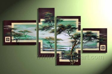 Handpainted African Modern landscape Pine Tree Oil Painting on canvas (+Framed) AR-012