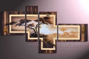 Handpainted African Modern landscape Pine Tree Oil Painting on canvas (+Framed) AR-013