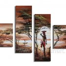 Handpainted modern wall art home decorative landscape woman oil painting on canvas(+Framed)AR-018