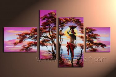 Handpainted modern oil painting home decorative nude wall art on canvas(+Framed)AR-019