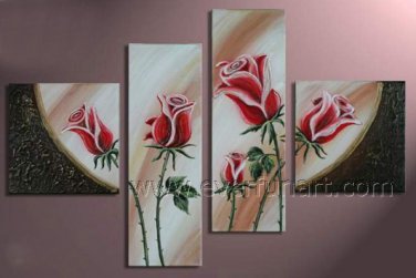 Framed!! Wall Decor Flower Oil Painting on Canvas FL4-116
