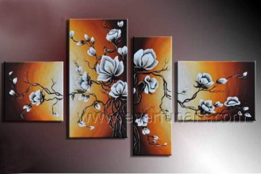 Stretched Decorative Flower Oil Painting on Canvas FL4-123