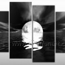 White & Black Seascape Oil Painting for Decor (+ Framed) SE-193