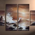 Beautiful Waves on Seascape Oil Painting of Canvas Art (+Framed) SE-195