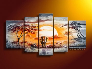 Modern Wall Canvas Art of African Oil Painting (+ Framed) AR-107