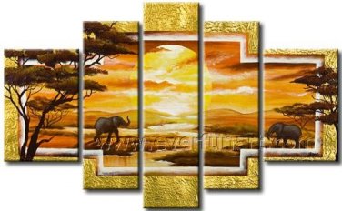 Amazing Wall Art African Oil Painting for Decor (+ Frame) AR-110