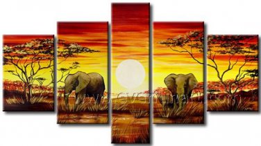 100% Hand Painted African Art Oil Painting (+ Frame) AR-113