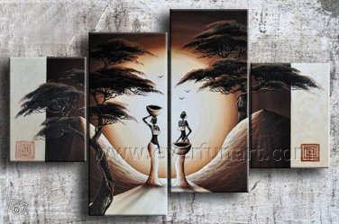 Wall Decor Huge Canvas Art African Oil Painting (+ Framed) AR-146