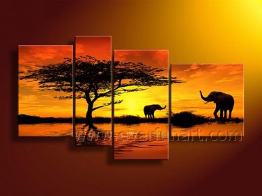 Huge Wall Decor African Art Oil Painting on Canvas (+ Framed) AR-154