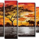African Art Wildlife on Canvas Oil Painting (+Framed) AR-156