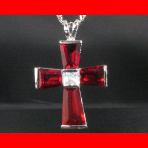 Ruby Cross Pendant