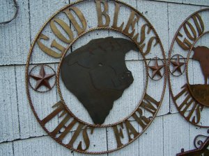 God Bless this Farm Rustic Herford Bull Sign Farming Dairy