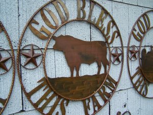 God Bless this Farm Rustic Angus Bull Sign Farming Dairy