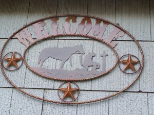 Cowboy Western Desert Welcome Scene Rustic Sign Rancher Ranch Ranching Decoration