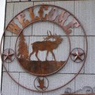 Elk Welcome Scene Rustic Sign Hunting Lodge Cabin Outdoors Deer
