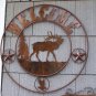 Elk Welcome Scene Rustic Sign Hunting Lodge Cabin Outdoors Deer