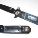 Spring Assist Knife With Blue Pakkawood handle p107bp