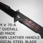 Assisted Opening Pocket Knife W/ Brown Leather Handle 70a