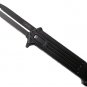 4 1/2 Inch Closed All Black Joker Spring Assist Knife Plain Bla