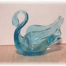 CHANTILI blue glass SWAN -  Handmade  in Canada - home decor - collectible
