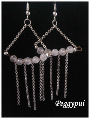 handcrafted Rose quartz earring