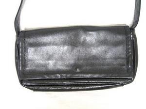 Black Leather VERA PELLE Italy Handbag Purse Tote Bag