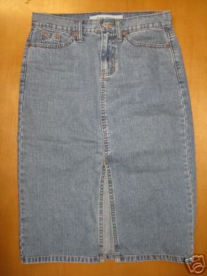 Long Front Slit GAP Denim Jean Skirt Size 1