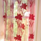 Embroidered sheer panels - Burgandy