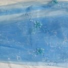 Blue embroidered curtains