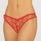Crotchless Lace Panty with Gold Locket Assorted Colors One Size Fits All