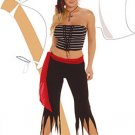 Pirate 4 Piece Costume Black Sizes S-L