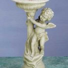 27073 Alabastrite Cherub With Birdbath