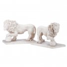 31640 Alabastrite Garden Lion Pair
