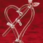 29390 Cut Glass Rose On Heart With Base