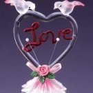 29220 Glass Sculpture Color "Love" With Heart-Shaped
