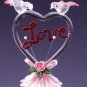 29220 Glass Sculpture Color "Love" With Heart-Shaped