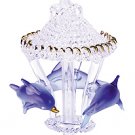 30308 Glass Sculpture Color Dolphins Carousel