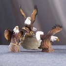 27135 Set Of 3 Porcelain Eagles On Trunk