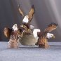 27135 Set Of 3 Porcelain Eagles On Trunk