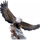 30846 Porcelain Eagle On Rock Base With Berries