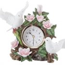 30844 Porcelain Doves & Flowers Quartz Clock