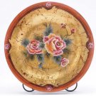35643 Rose Painted Glass Plate