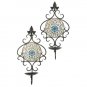 35604 PR. IRON MOSAIC CANDLEHOLDERS