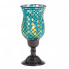 35732 Pair of Mosaic Turquoise Candleholders